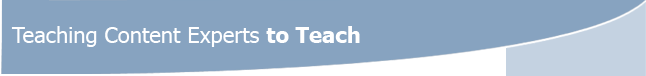 Teaching Content Experts to Teach